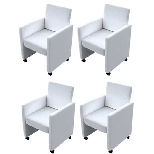 vidaXL Cadeiras de jantar 4 pcs couro artificial branco