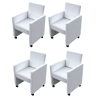 Conjunto de cadeiras de jantar em branco, 4 peças