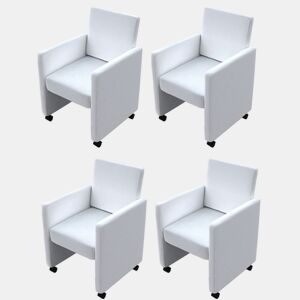 Conjunto de cadeiras de jantar em branco, 4 peças