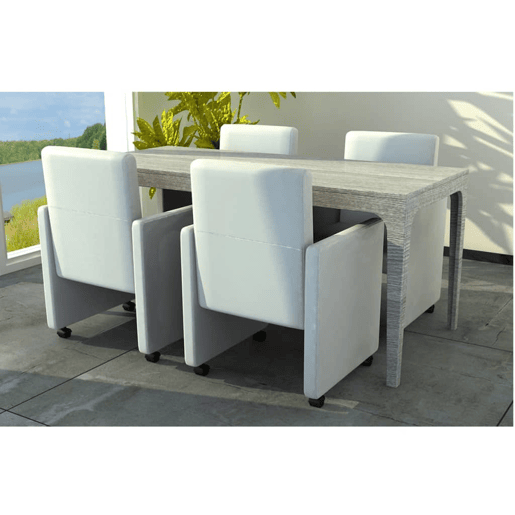 vidaXL Cadeiras de jantar 4 pcs couro artificial branco