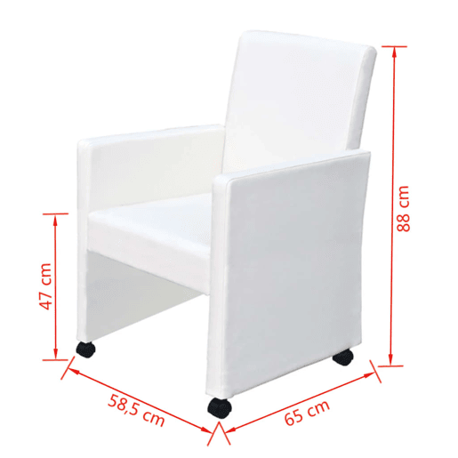 vidaXL Cadeiras de jantar 4 pcs couro artificial branco