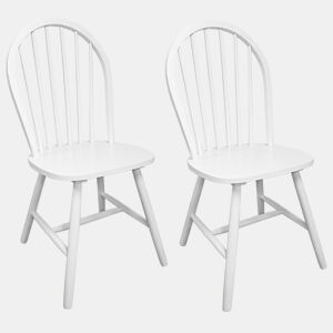vidaXL Cadeiras de jantar 2 pcs madeira de seringueira maciça branco