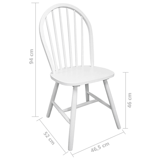 vidaXL Cadeiras de jantar 2 pcs madeira de seringueira maciça branco vidaXL Cadeiras de jantar 2 pcs madeira de seringueira maciça branco