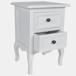 Mesa de cabeceira estilo antigo com 2 gavetas