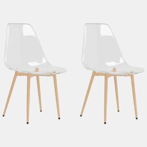 vidaXL Cadeiras de jantar 2 pcs PET transparente