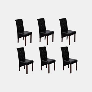 vidaXL Cadeiras de jantar 6 pcs couro artificial preto