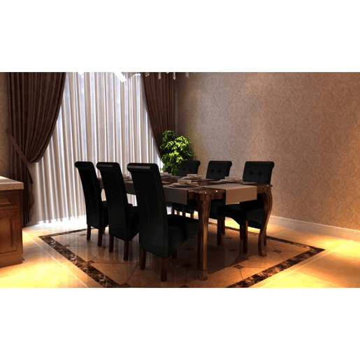 vidaXL Cadeiras de jantar 6 pcs couro artificial preto vidaXL Cadeiras de jantar 6 pcs couro artificial preto