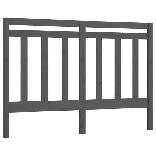 vidaXL Cabeceira de cama 126x4x100 cm pinho maciço cinzento