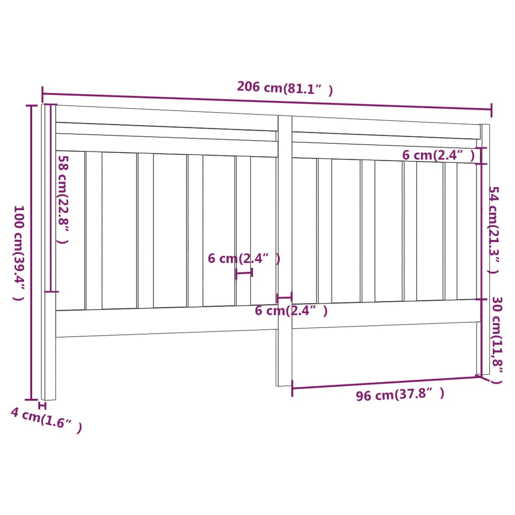 vidaXL Cabeceira de cama 206x4x100 cm pinho maciço castanho mel vidaXL Cabeceira de cama 206x4x100 cm pinho maciço castanho mel