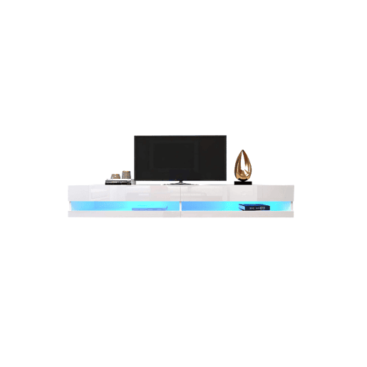 Móvel de TV de parede 140cm de alto brillo de MDF com luz LED,branco