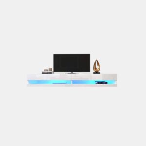Móvel de TV de parede 140cm de alto brillo de MDF com luz LED,branco