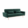 Sofá-cama de veludo de 2 a 3 lugares, Oskar veludo, Verde inglês, 206.5x84x85 cm