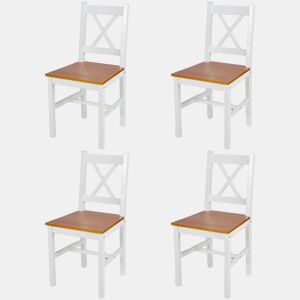 vidaXL Cadeiras de jantar 4 pcs madeira de pinho branco