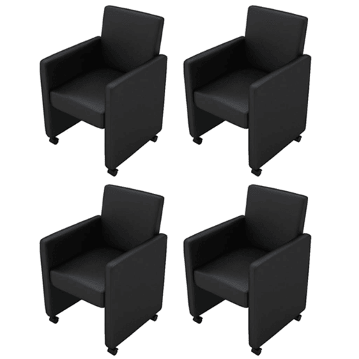 vidaXL Cadeiras de jantar 4 pcs couro artificial preto vidaXL Cadeiras de jantar 4 pcs couro artificial preto