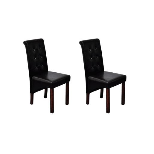 vidaXL Cadeiras de jantar 2 pcs couro artificial preto vidaXL Cadeiras de jantar 2 pcs couro artificial preto