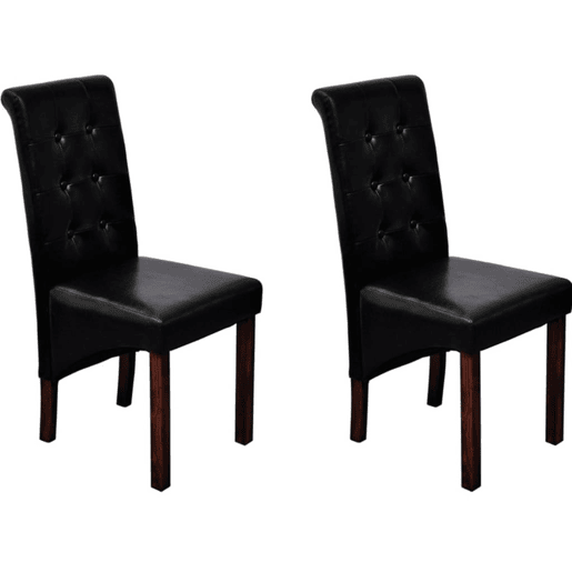 vidaXL Cadeiras de jantar 2 pcs couro artificial preto vidaXL Cadeiras de jantar 2 pcs couro artificial preto