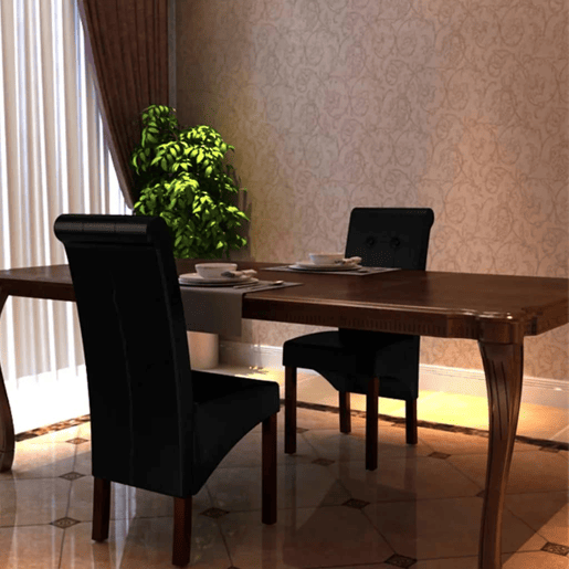 vidaXL Cadeiras de jantar 2 pcs couro artificial preto vidaXL Cadeiras de jantar 2 pcs couro artificial preto