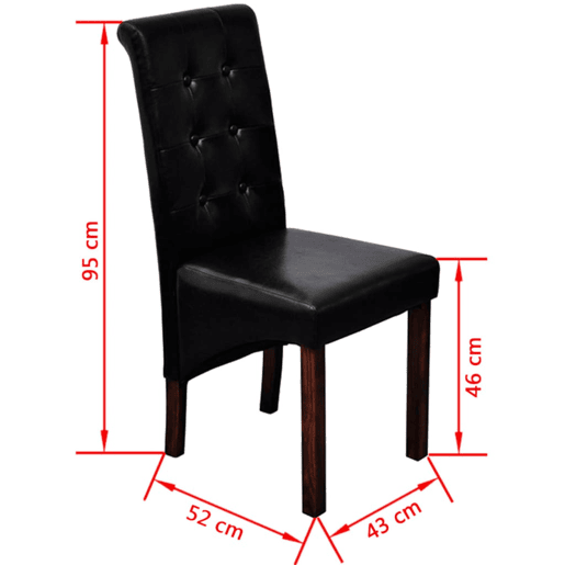 vidaXL Cadeiras de jantar 2 pcs couro artificial preto vidaXL Cadeiras de jantar 2 pcs couro artificial preto