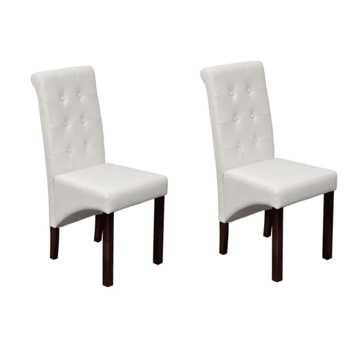 vidaXL Cadeiras de jantar 2 pcs couro artificial branco