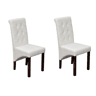 Cadeiras para jantar de couro branco estilo vintage 2 peças