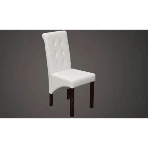 vidaXL Cadeiras de jantar 2 pcs couro artificial branco