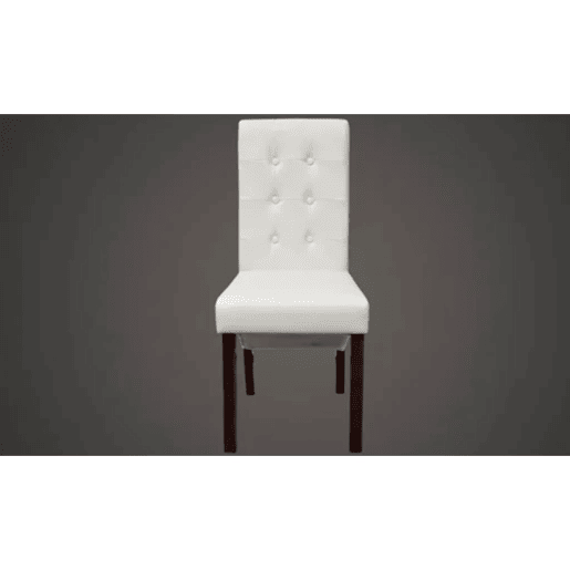 vidaXL Cadeiras de jantar 2 pcs couro artificial branco