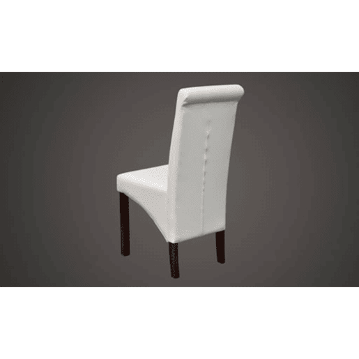 vidaXL Cadeiras de jantar 2 pcs couro artificial branco