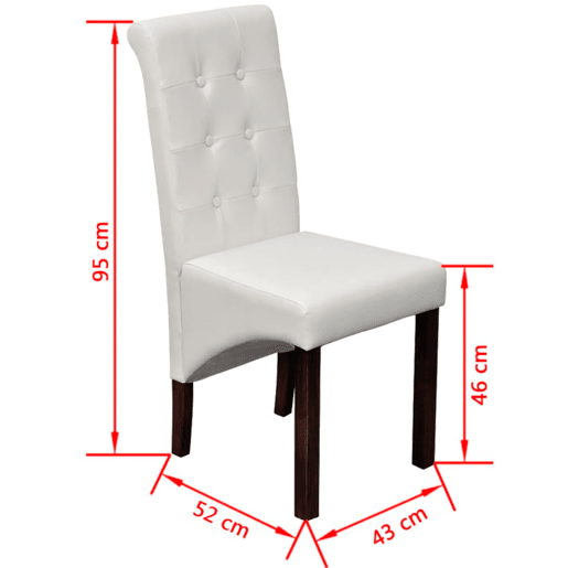 vidaXL Cadeiras de jantar 2 pcs couro artificial branco