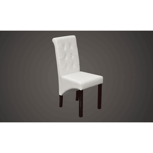 vidaXL Cadeiras de jantar 4 pcs couro artificial branco