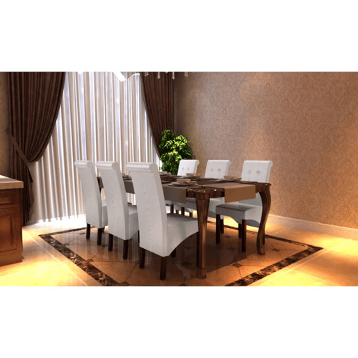 vidaXL Cadeiras de jantar 6 pcs couro artificial branco vidaXL Cadeiras de jantar 6 pcs couro artificial branco