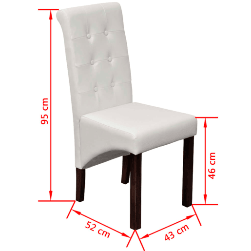 vidaXL Cadeiras de jantar 6 pcs couro artificial branco vidaXL Cadeiras de jantar 6 pcs couro artificial branco