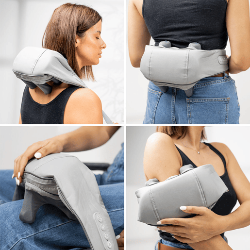 Aparelho de Massagem Recarregável 6D para o Pescoço e Costas Silax InnovaGoods Aparelho de Massagem Recarregável 6D para o Pescoço e Costas Silax InnovaGoods