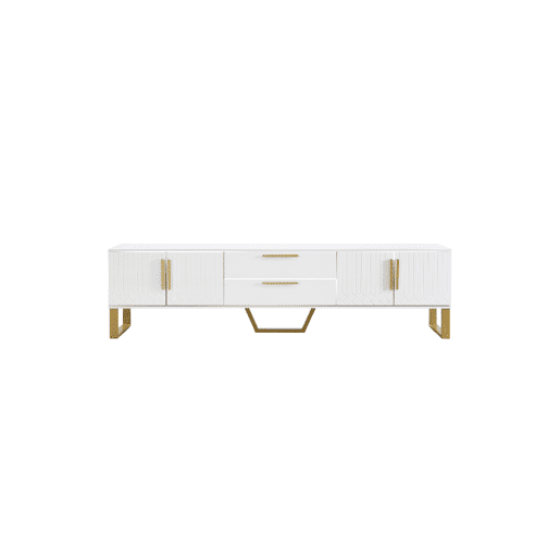 Móvel de TV 170cm de MDF com 4 portas e 2 gavetas,branco Móvel de TV 170cm de MDF com 4 portas e 2 gavetas,branco