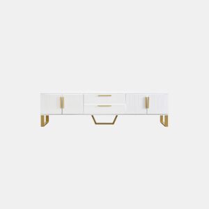 Móvel de TV 170cm de MDF com 4 portas e 2 gavetas,branco