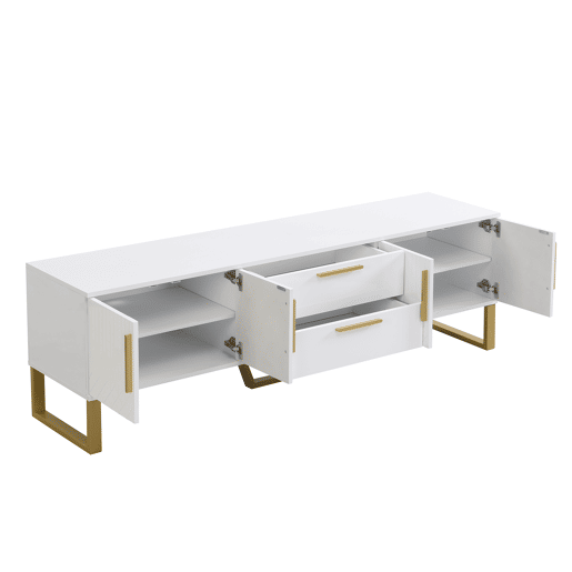 Móvel de TV 170cm de MDF com 4 portas e 2 gavetas,branco Móvel de TV 170cm de MDF com 4 portas e 2 gavetas,branco