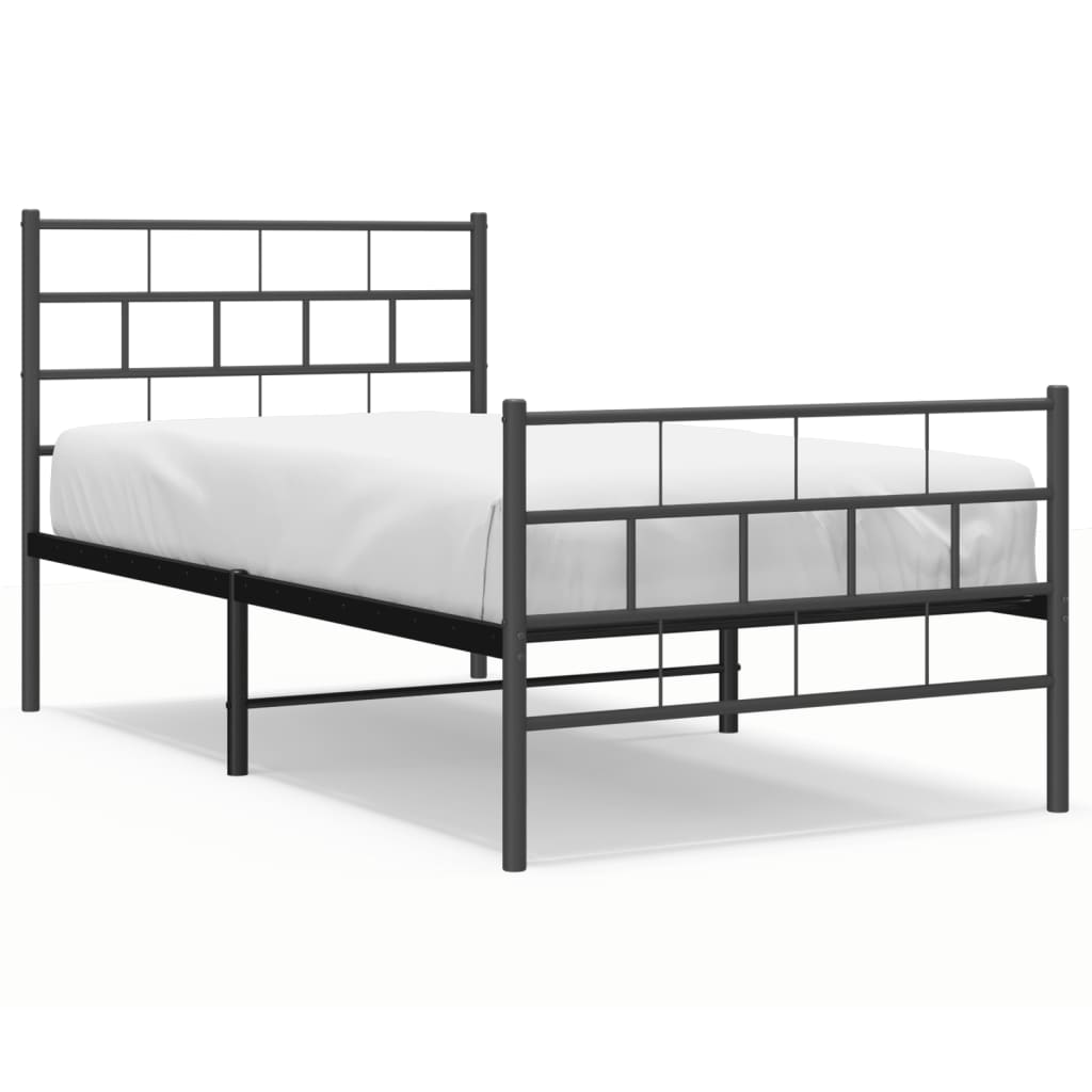 Estructura de cama 107x203 Negro