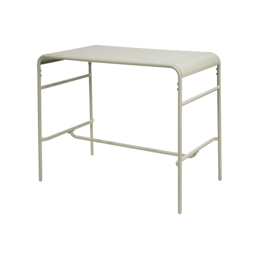 Mesa alta de jardim metálica, 4 lugares, Amelia 120cm, Beige, 120x70x95 cm