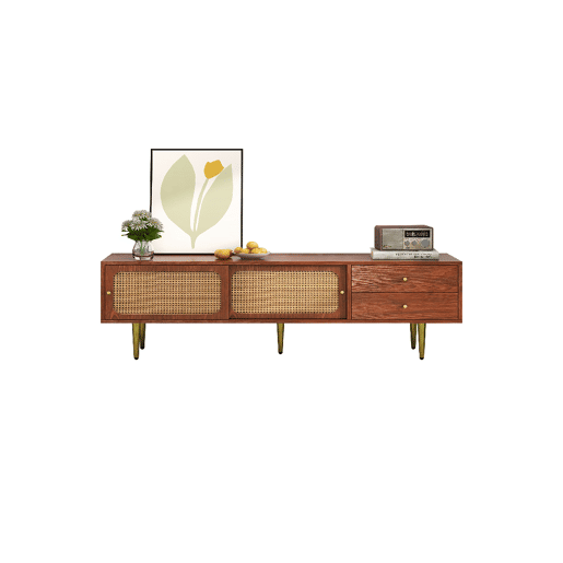 Móvel de TV 160cm de MDF com 2 portas e 2 gavetas,noz