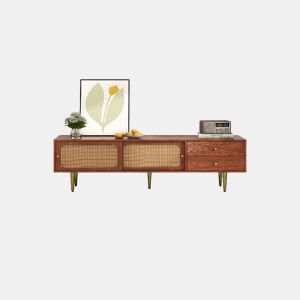 Móvel de TV 160cm de MDF com 2 portas e 2 gavetas,noz