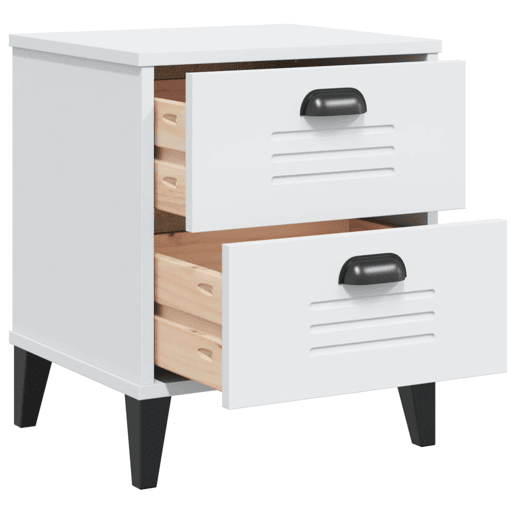 vidaXL Mesa de cabeceira VIKEN derivados de madeira branco