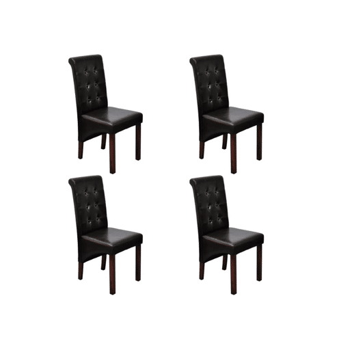 Cadeiras de jantar marrom 4 peças