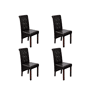 vidaXL Cadeiras de jantar 4 pcs couro artificial castanho