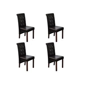 Cadeiras de jantar marrom 4 peças