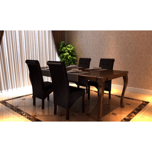 Cadeiras de jantar marrom 4 peças