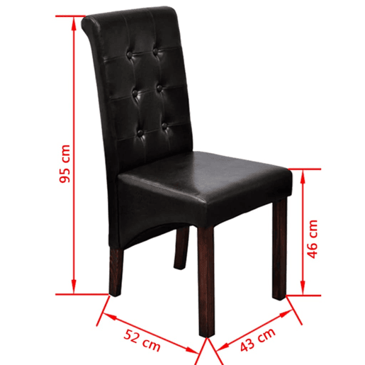 Cadeiras de jantar marrom 4 peças