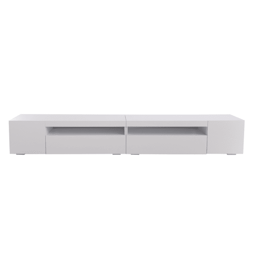 Móvel de TV 240cm de MDF com luz LED e 4 portas,branco Móvel de TV 240cm de MDF com luz LED e 4 portas,branco