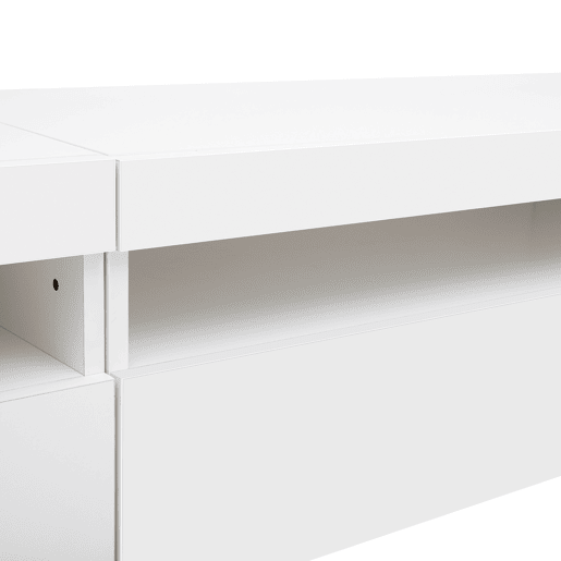 Móvel de TV 240cm de MDF com luz LED e 4 portas,branco Móvel de TV 240cm de MDF com luz LED e 4 portas,branco