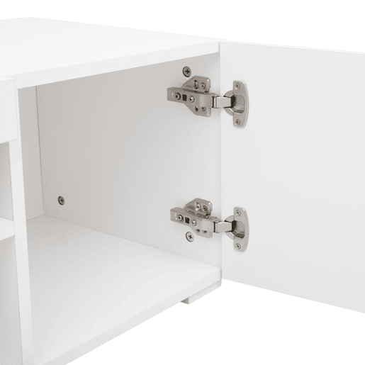 Móvel de TV 240cm de MDF com luz LED e 4 portas,branco Móvel de TV 240cm de MDF com luz LED e 4 portas,branco