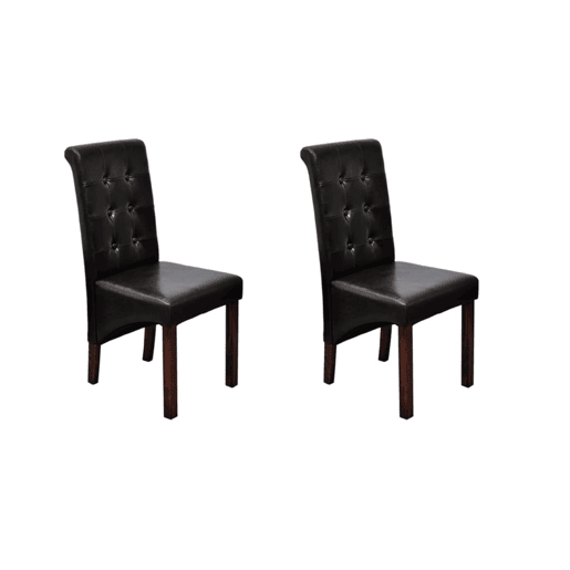 vidaXL Cadeiras de jantar 2 pcs couro artificial castanho vidaXL Cadeiras de jantar 2 pcs couro artificial castanho