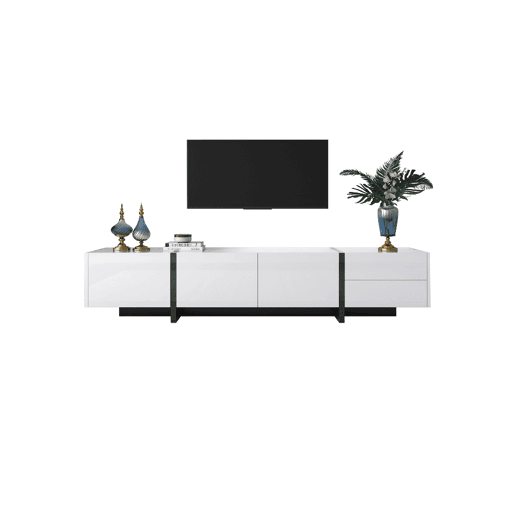Móvel de TV 190cm de painel de partículas com 3 portas e 2 gavetas,branco